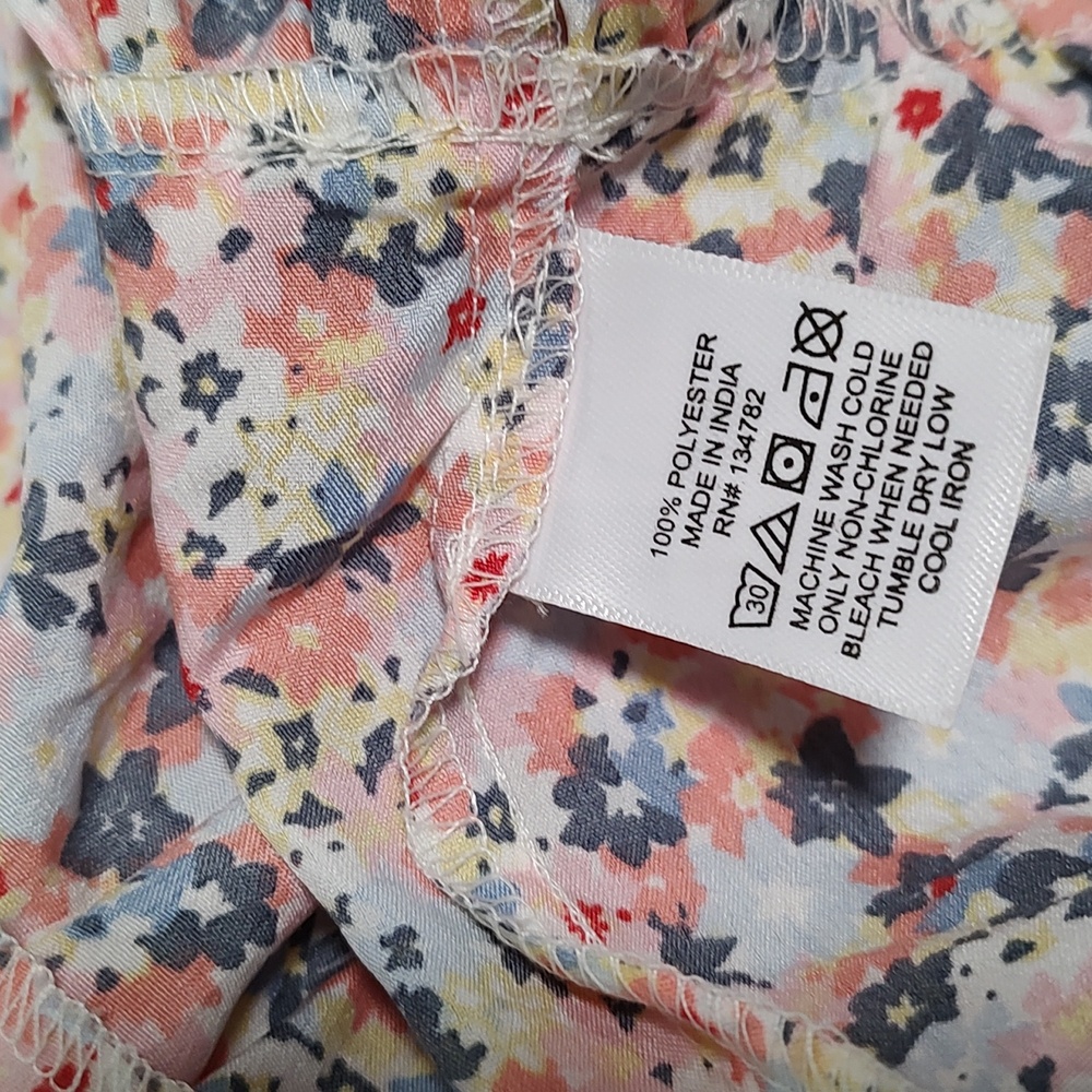 Ladies Blue/Pink Floral Dress with Flutter Sleeves Size 2x - Picture 8 of 11